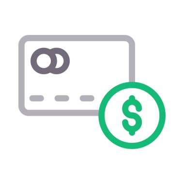 ATM kart vektör renk çizgisi simgesi 