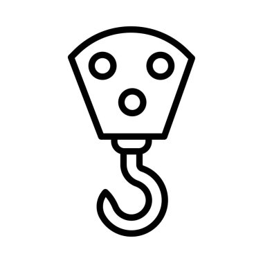 vinç kancası vektör ince çizgi simgesi