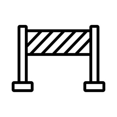 otoyol bariyeri vektör ince çizgi simgesi