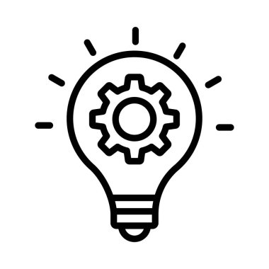 yaratıcı ampul vektörü ince çizgi simgesi