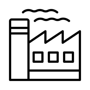 Güç santrali vektörü ince çizgi simgesi