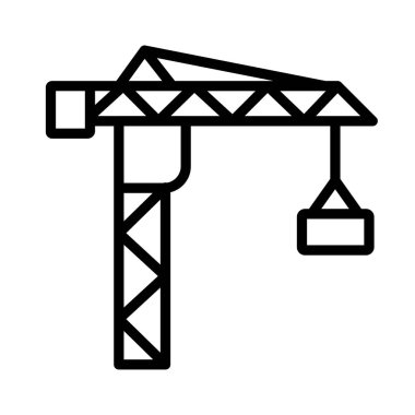 vinç kaldırıcı vektör ince çizgi simgesi