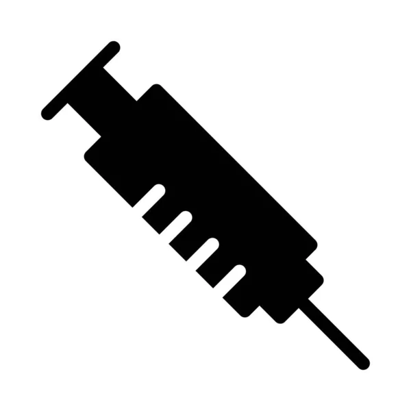 Ikona Glyfového Vektoru Injekční Stříkačky — Stockový vektor