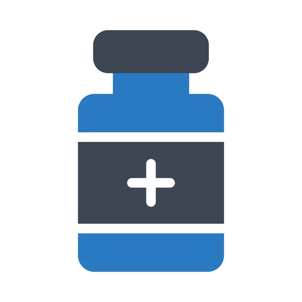 Medizin Flaschenvektor Glyphen Farbe Symbol — Stockvektor