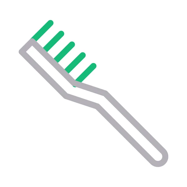 Toothbrush Vector Colour Line Icon — Stock Vector