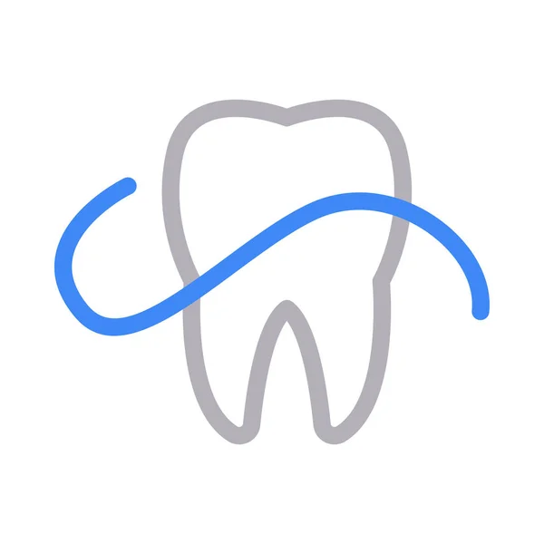Soins Dentaires Vecteur Couleur Ligne Icône — Image vectorielle