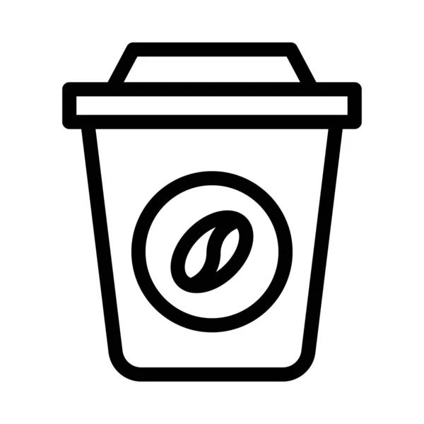 Иконка Векторной Линии Чашки Кафе — стоковый вектор