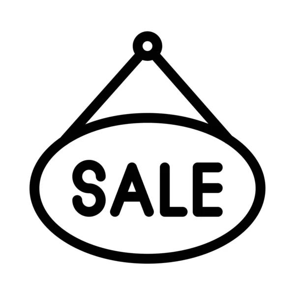 Sale Board Vector Dunne Lijn Pictogram — Stockvector