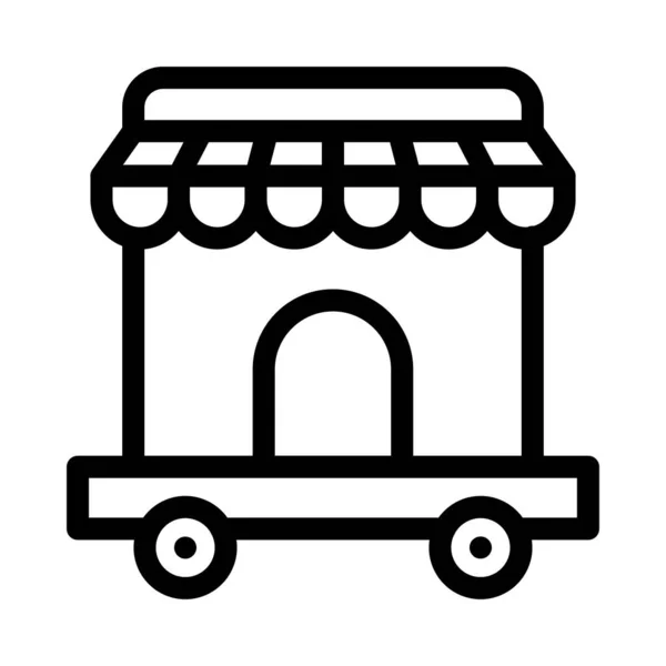 Voedsel Winkel Vector Dunne Lijn Pictogram — Stockvector