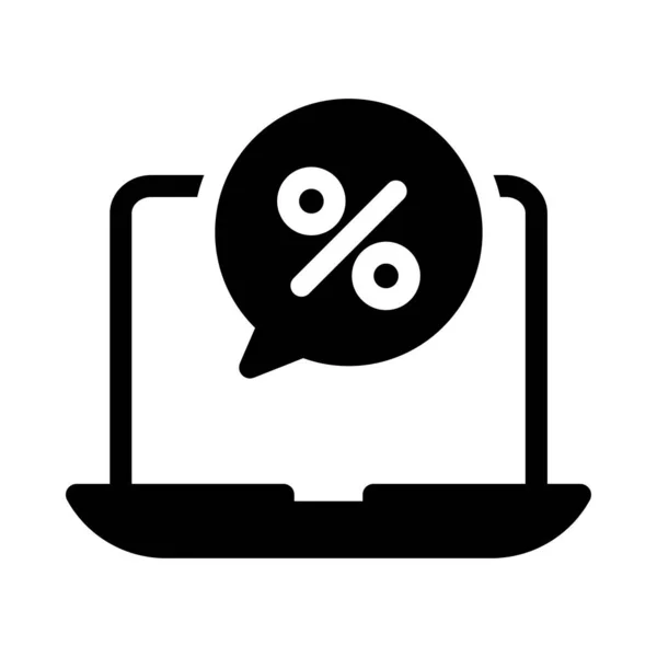 Online Offer Vector Glyph Flat Icon — Stock Vector