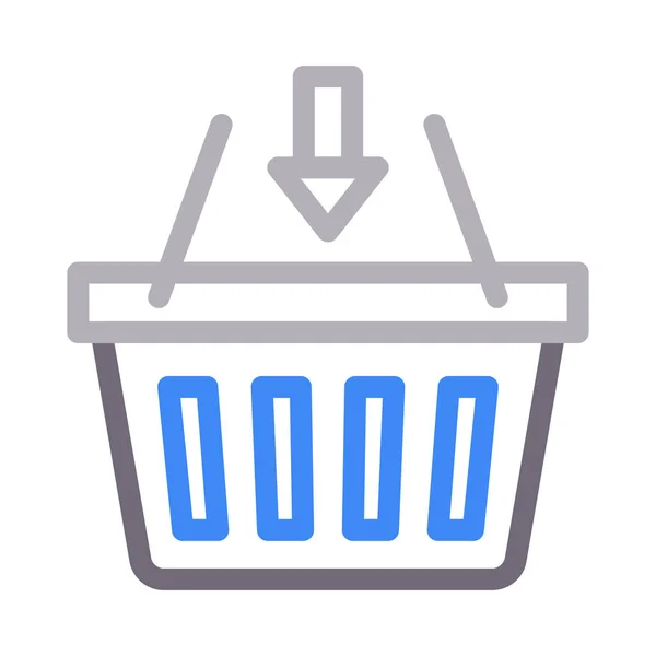 Basket Vector Colour Line Icon — Wektor stockowy