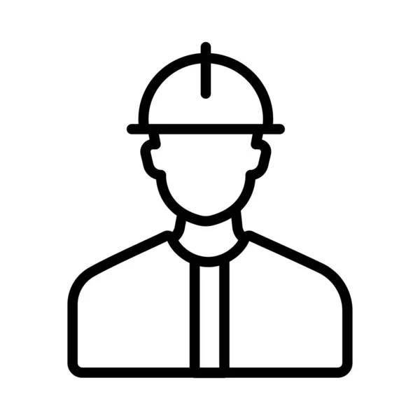 Worker Man Vector Thin Line Icon — Stock Vector