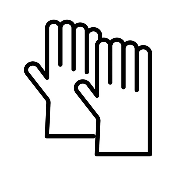 Hand Handschoenen Vector Dunne Lijn Pictogram — Stockvector