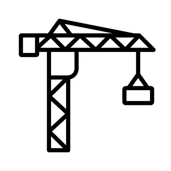 Значок Тонкой Линии Кранового Подъемника — стоковый вектор