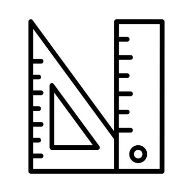 santimetre cetvel vektör ince çizgi simgesi