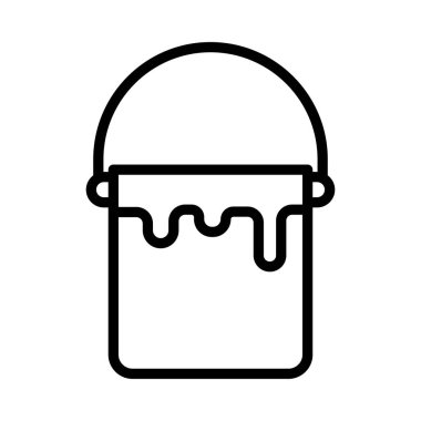 boya kovası vektörü ince çizgi simgesi