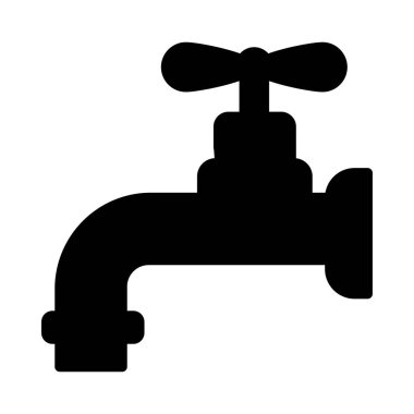 siyah musluk vektör kabartması düz simge