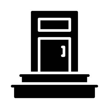 Kapı merdiveni vektör düz simgesi 