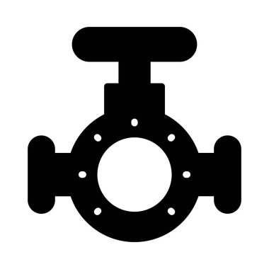 siyah boru hattı vektör düz simge 