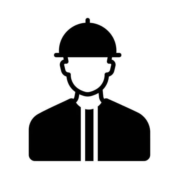 Worker Man Vector Glyph Flat Icon — Stock Vector