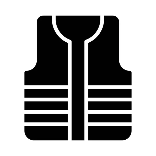Sicherheitsjacke Vektor Glyph Flaches Symbol — Stockvektor