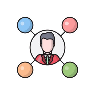 bağlantı vektörü düz renk simgesi