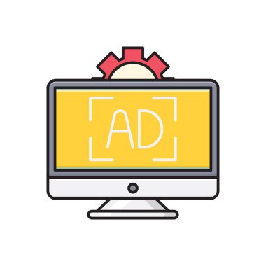 pazarlama vektörü düz renk simgesi