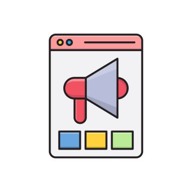 ad vektörü düz renk simgesi