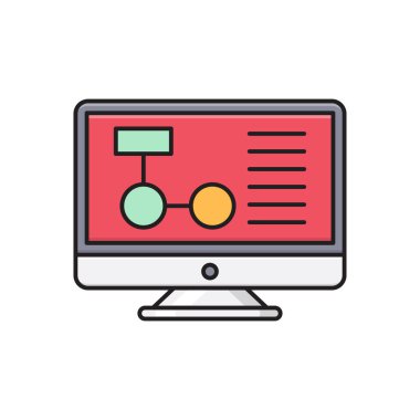 hiyerarşi vektör düz renk simgesi