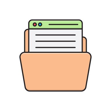 dosya vektörü düz renk simgesi