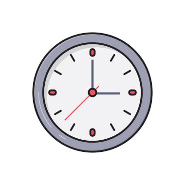 saat vektörü düz renk simgesi