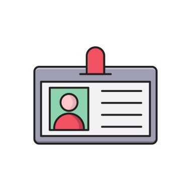 kimlik vektörü düz renk simgesi