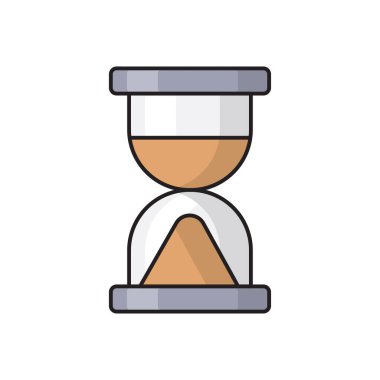 kum cam vektörü düz renk simgesi