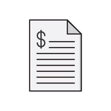 fatura vektörü düz renk simgesi