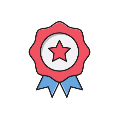 madalya vektörü düz renk simgesi