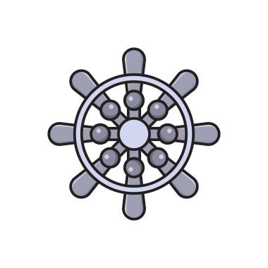 Yönlendirme vektörü düz renk simgesi