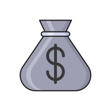 torba vektörü düz renk simgesi