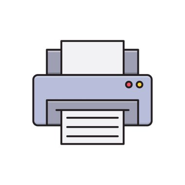 yazdırma vektörü düz renk simgesi