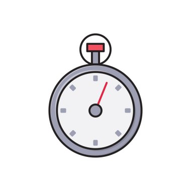 bitiş süresi vektörü düz renk simgesi