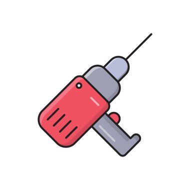 makine vektörü düz renk simgesi