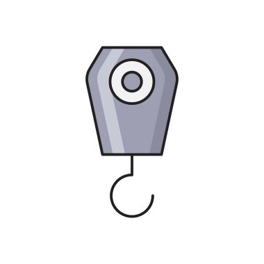 vinç vektörü düz renk simgesi