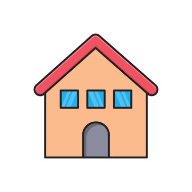 ev vektörü düz renk simgesi