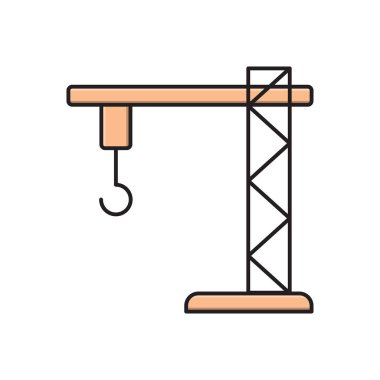 vinç vektörü düz renk simgesi