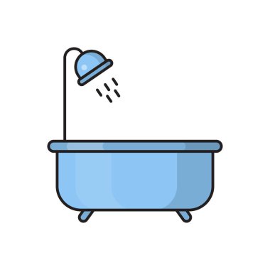 küvet vektörü düz renk simgesi