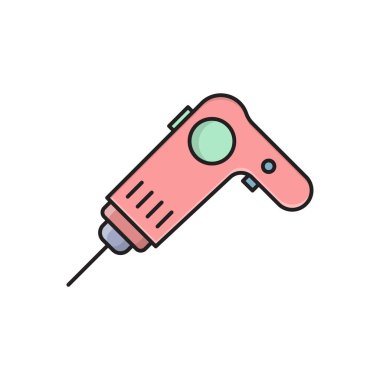 makine vektörü düz renk simgesi