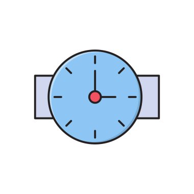zaman vektörü düz renk simgesi