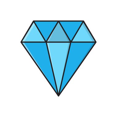 mücevher vektörü düz renk simgesi