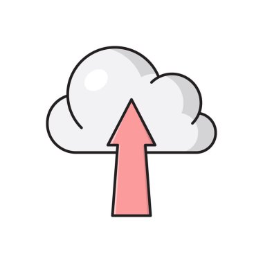 bulut vektörü düz renk simgesi