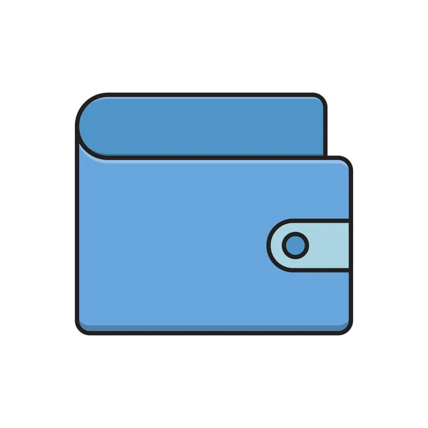 Geldbörse Vektor Flache Farbe Symbol — Stockvektor