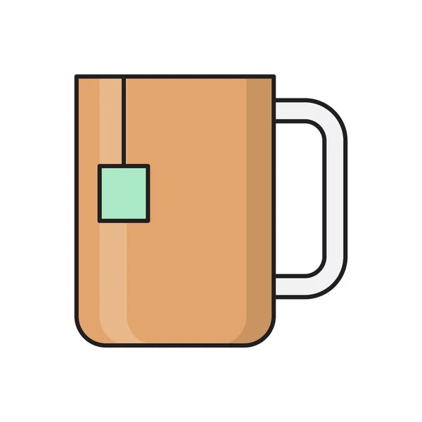 Teabag Vector Vlakke Kleur Pictogram — Stockvector